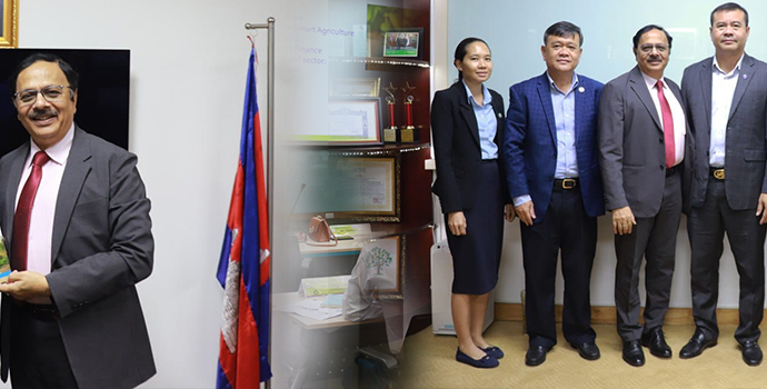 Dr. Prasun Kumar Das Secretary General of APRACA paid a visit to His Excellency Dr. Kao Thach and the Top management officials of Agriculture and Rural Development Bank, Cambodia to discuss collaboration in green and climate finance to agri-food sector.